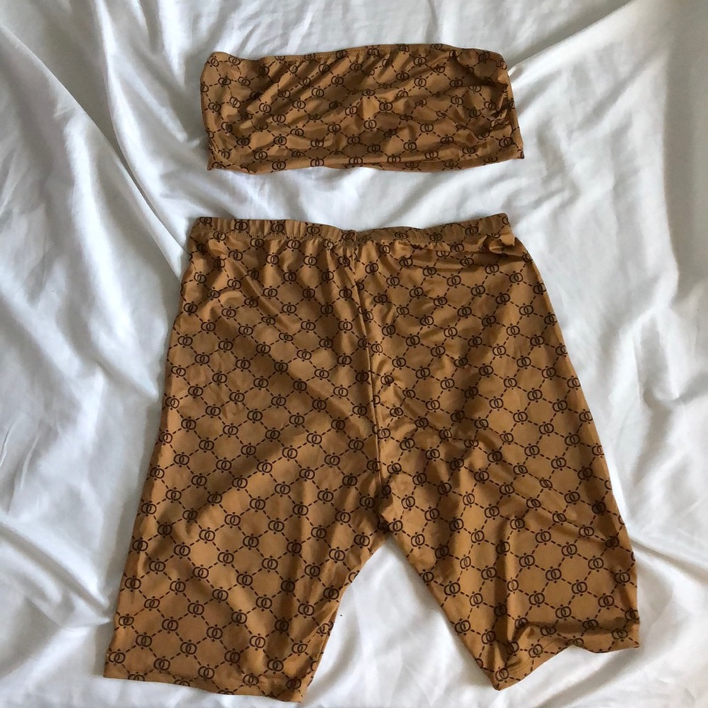Crop top and biker shorts